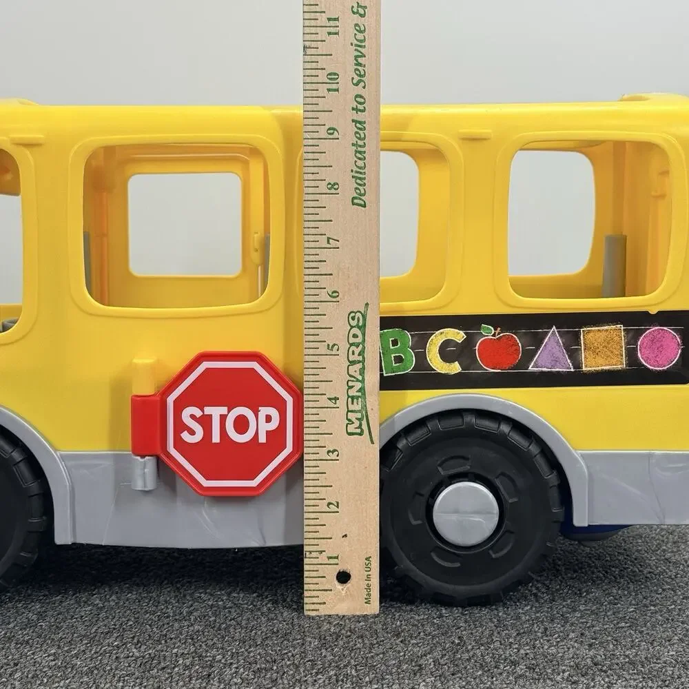 Fisher-Price Mega Little People Big Yellow School Bus Musical Pull Along Toy